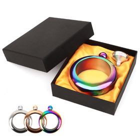 TOPTIE Bracelet Flask present for Women with Funnel, 3.5oz Stainless Steel Bangle Flask, Multicolor